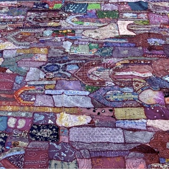 Beaded Sari Patchwork Tapestry - Picture 3 of 17